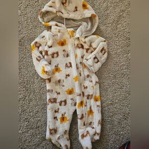 Adorable Cream and Brown Kids Footie